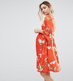 Короткое приталенное платье с принтом Bluebelle Maternity - Мульти