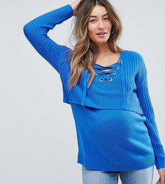 Джемпер со шнуровкой спереди для кормления ASOS Maternity - Синий