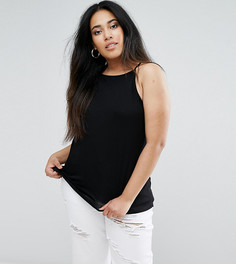 Свободный топ на тонких бретельках ASOS CURVE - Черный