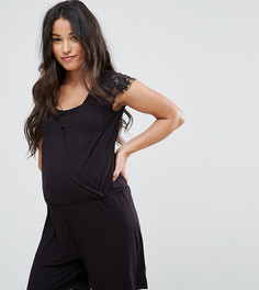 Ромпер с кружевной отделкой Mamalicious Nursing - Черный Mama.Licious