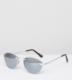 Солнцезащитные очки в круглой серебристой оправе Reclaimed Vintage - Серебряный