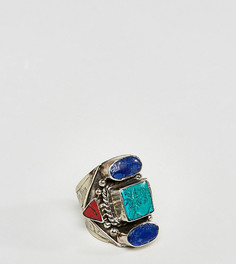 Кольцо с синими камнями Reclaimed Vintage Inspired - Золотой