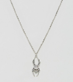 Ожерелье с подвеской в форме паука Reclaimed Vintage Inspired - Серебряный