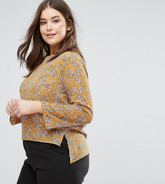 Блузка из шифона с цветочным принтом и рукавами 3/4 Rage Plus - Желтый