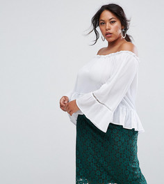 Шифоновый топ с открытыми плечами Rage Plus - Белый