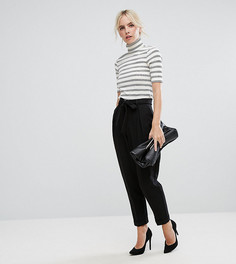 Тканые брюки-галифе с поясом оби ASOS PETITE - Черный