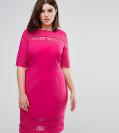 Платье-футляр с кружевной вставкой Paper Dolls Plus - Розовый