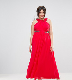 Платье макси с декоративной отделкой и перекрестной отделкой Little Mistress Plus - Красный