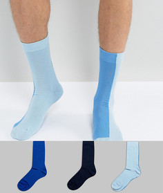 Набор из 3 пар двухцветных носков ASOS - Синий