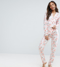 Пижамная рубашка и брюки с цветочным принтом ASOS TALL - Мульти