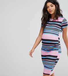 Облегающее платье-футболка в полоску ASOS Maternity PETITE - Мульти
