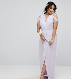 Платье макси с запахом TFNC Plus Wedding - Фиолетовый
