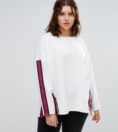 Свитер с асимметричным краем и отделкой Alice & You - Белый