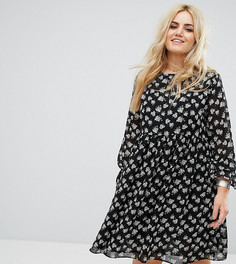 Свободное платье с цветочным принтом и рукавами-оборками Alice & You - Мульти