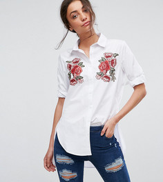 Рубашка с цветочной вышивкой Parisian Tall - Белый