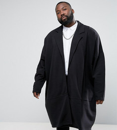 Длинная трикотажная куртка свободного кроя ASOS PLUS - Черный