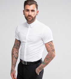 Зауженная рубашка с короткими рукавами и воротником на пуговицах Heart & Dagger - Белый