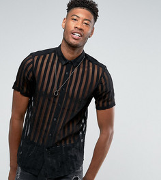Полупрозрачная рубашка классического кроя из вискозы ASOS TALL - Черный