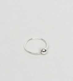 Серебряное кольцо в нос с шариком Reclaimed Vintage Inspired - Серебряный