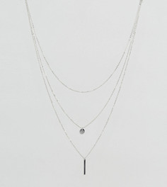 Многоярусное ожерелье с декоративной планкой Reclaimed Vintage Inspired - Серебряный