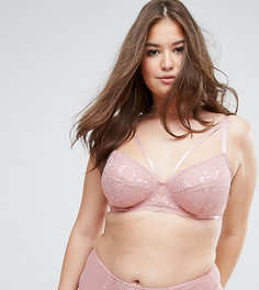 Кружевной бюстгальтер на косточках с формованными чашечками ASOS CURVE Florence - Розовый