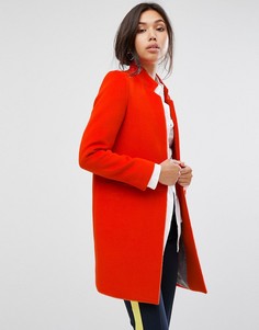 Приталенное пальто с поднятым воротником Gianni Feraud - Оранжевый
