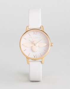 Часы со светло-розовым кожаным ремешком и пчелой Olivia Burton OB16AM85 - Розовый