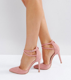 Туфли на каблуке для широкой стопы с бантиками Truffle Collection - Розовый