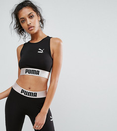 Кроп-топ с сетчатой вставкой на спине Puma эксклюзивно для ASOS - Черный