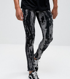 Черные выбеленные джинсы скинни с необработанными краями Granted - Черный