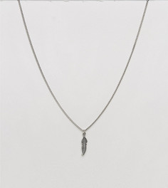 Ожерелье с подвеской в форме пера DesignB London эксклюзивно для ASOS - Серебряный