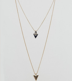 Золотистое ожерелье с двумя цепочками и треугольной подвеской DesignB London - Золотой