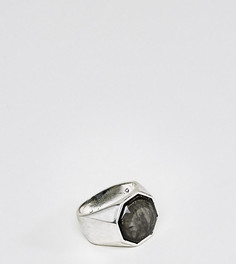 Кольцо с черным камнем DesignB London эксклюзивно для ASOS - Серебряный