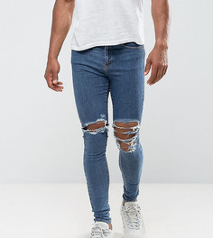 Супероблегающие джинсы с дырками на коленях Jaded London - Синий