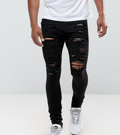 Черные супероблегающие джинсы с рваной отделкой Jaded London - Черный