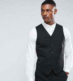 Черный облегающий жилет ASOS TALL - Черный