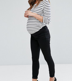 Черные укороченные джинсы с посадкой под животом ASOS MATERNITY LISBON - Черный