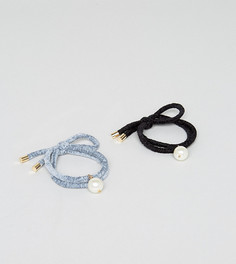 Набор из 2 резинок для волос (из бархата / с искусственным жемчугом) ASOS - Мульти