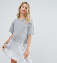 Свободное платье-футболка ASOS Maternity - Серый