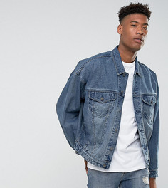 Выбеленная джинсовая оверсайз-куртка ASOS TALL - Синий