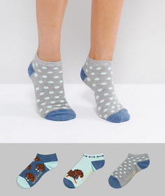 3 пары спортивных носков Sock Shop Dauchaund - Мульти