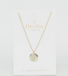 Золотистое ожерелье с подвеской-диском Orelia - Золотой