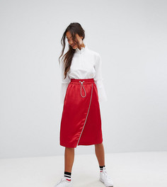 Асимметричная юбка миди Monki - Красный