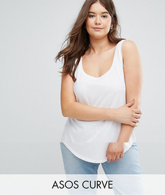 Длинная майка ASOS CURVE - Белый