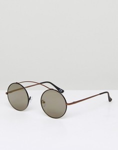 Черные круглые солнцезащитные очки с плоскими стеклами ASOS - Черный
