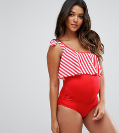 Слитный купальник на одно плечо для кормления Gebe Maternity - Красный