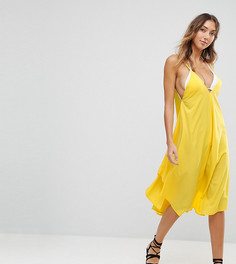 Пляжное платье с асимметричным подолом ASOS TALL - Желтый