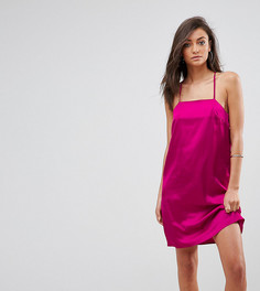 Атласное платье-комбинация Fashion Union Tall - Розовый
