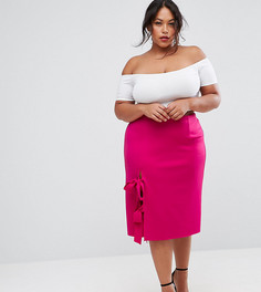 Юбка-карандаш с бантом ASOS CURVE - Розовый