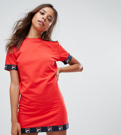 Платье с короткими рукавами и логотипом на канте Fila Petite - Красный